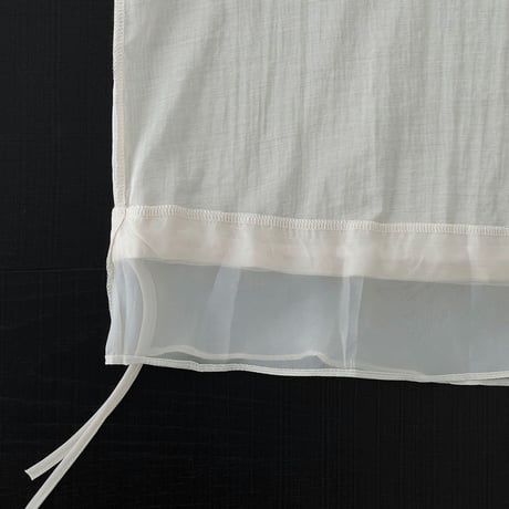 sheer layered drawstring puff sleeve blouse　MA1976