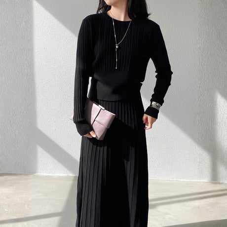 slimming rib knit two-piece set　MA1699
