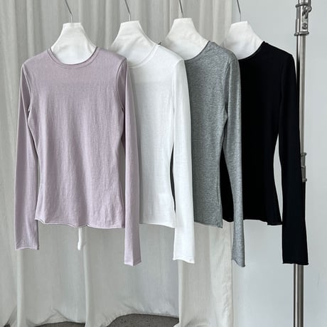 roll hem slim fit long sleeve tee　MA1867