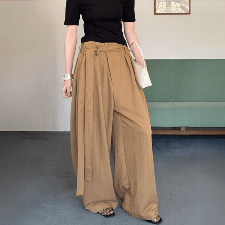 belted volume line pants　MA1532