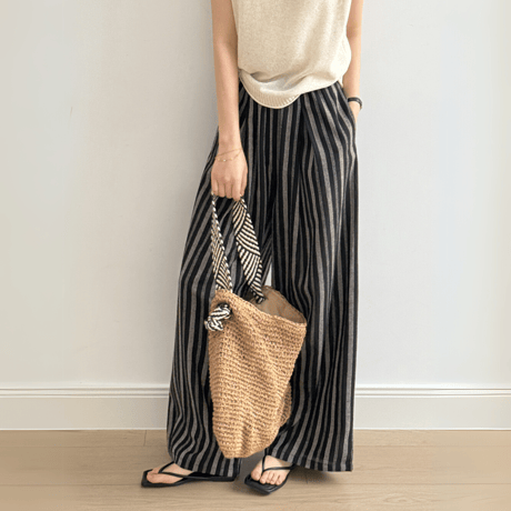 stripe relax wide pants　MA1560