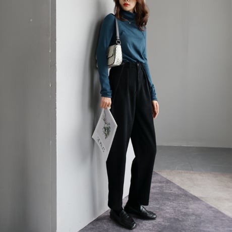soft fitted turtleneck knit top　MA1717