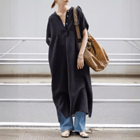 button neck long shirt dress　MA1823