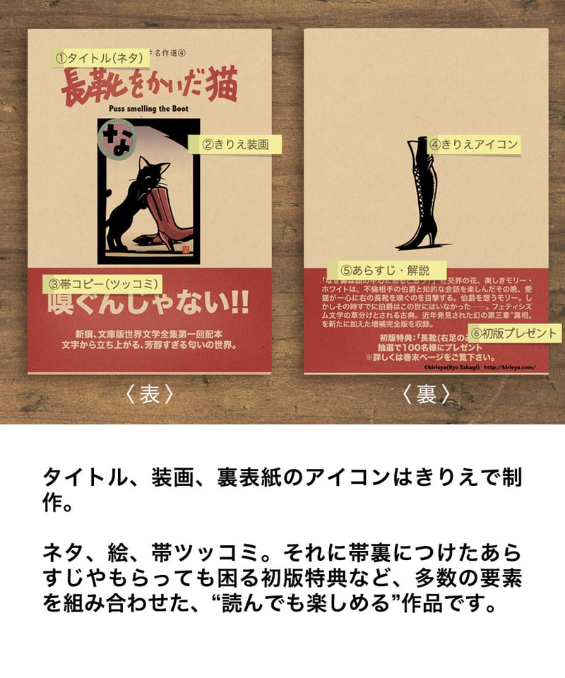 偽本ブックカバー文学編01『罪と獏』 | きりえやonline shop