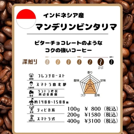 《インドネシア産》マンデリンビンタリマ