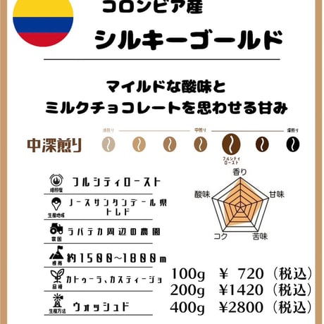 《コロンビア産》シルキーゴールド