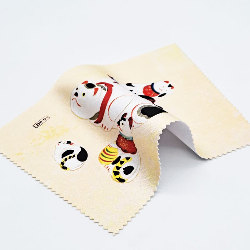 川崎巨泉 猫いろいろ 10cm×15cm マイクロファイバークロス メガネ拭き
