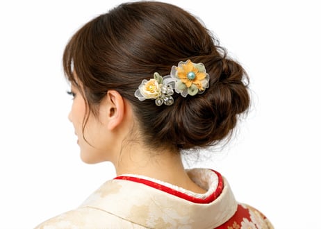 【1点限り】国産檜の花（小）二個セット 髪留め・帯どめ｜和装小物・手作り一点もの｜さりげない上質な和のおしゃれ
