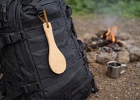 国産檜しゃもじ｜木製しゃもじ カラビナ付き｜キャンプ・BBQ・アウトドア用