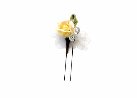 【1点限り】国産檜の花（小）二個セット 髪留め・帯どめ｜和装小物・手作り一点もの｜さりげない上質な和のおしゃれ