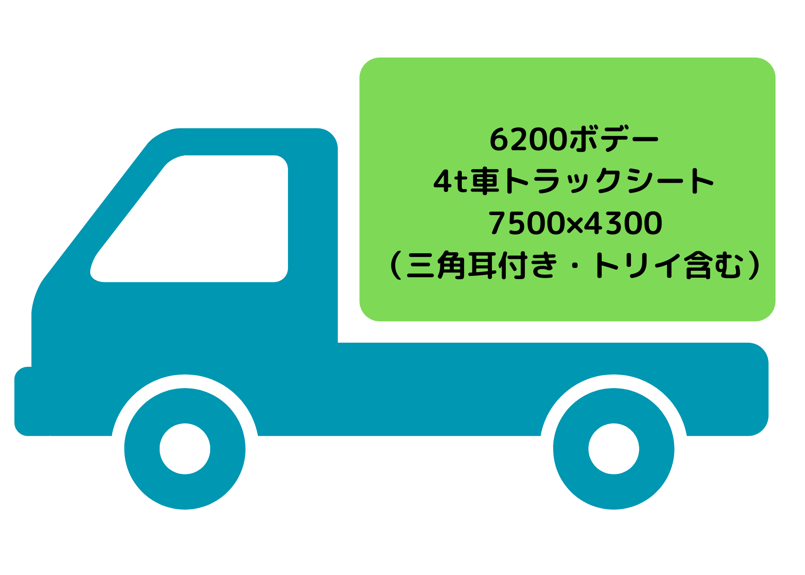 4t車トラックシート（6200平ボデー用・トリイ含む） | トラックシート
