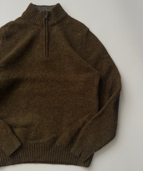L.L.Bean Half Zip Knit （Shetland Wool)