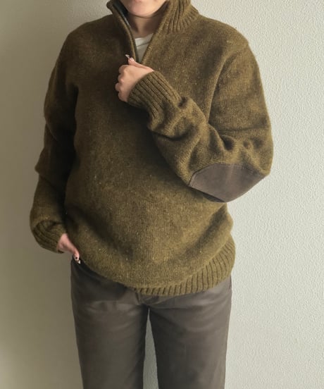 L.L.Bean Half Zip Knit （Shetland Wool)