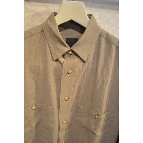 comm.arch./コムアーチ Linen Cotton Chambray B.D Shirt Mud Clay