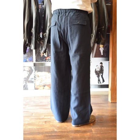 comm.arch./ Belgium Linen High‐Density Wide Pants/ Blue Hole