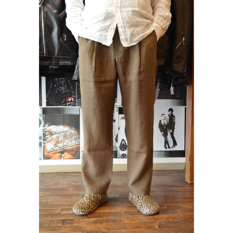 comm.arch./コムアーチ Linen Easy Trousers ダークフォレスト |