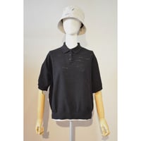 comm.arch.womens/ OG Slub Moss Stitch Polo S/S/ Blackout