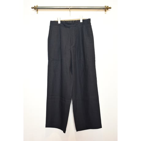 comm.arch./ Belgium Linen High‐Density Wide Pants/ Blue Hole
