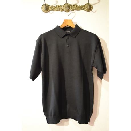 comm.arch./ Giza Cotton Knitted Polo S/S Blackout