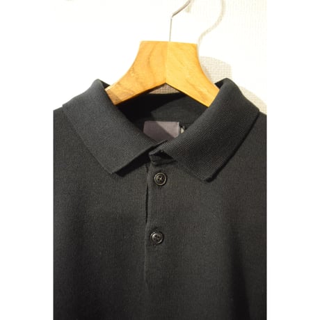 comm.arch./ Giza Cotton Knitted Polo S/S Blackout