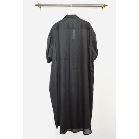 comm.arch.womens/ French Linen Open Collar S/S O/P Blackout