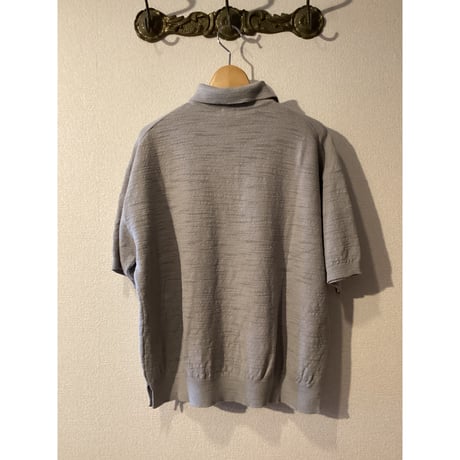 comm.arch.womens/ OG Slub Moss Stitch Polo S/S/ Silver Gray
