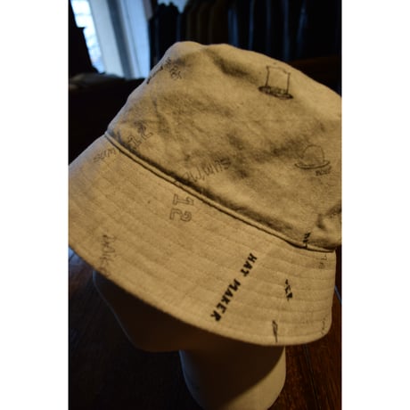 HAT MAKER KIJIMA TAKAYUKI/ MYYY261208-15 LINEN COTTON PRINTED TIGHT BUCKET HAT / IVORY