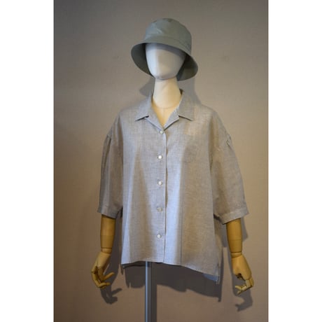 comm.arch.womens/ Og Co.Li.Chambray Open Collar Shirt/ Cream Chambray