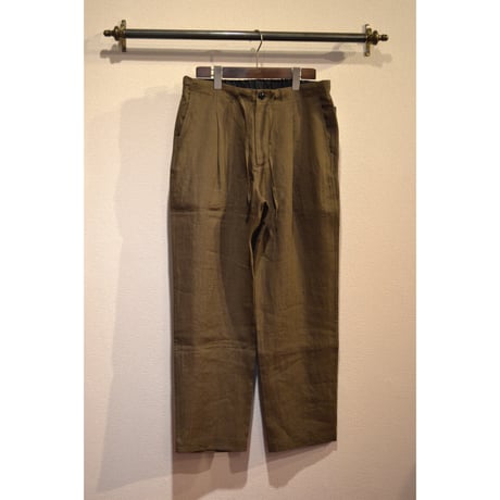 comm.arch./ Linen Easy Trousers/ Dk.Forest