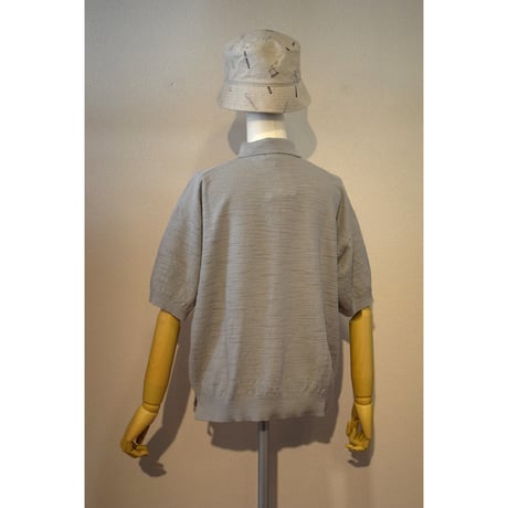 comm.arch.womens/ OG Slub Moss Stitch Polo S/S/ Silver Gray