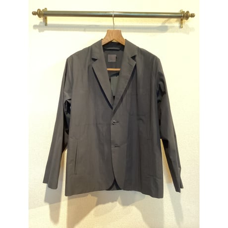 comm.arch./ Paper Like Lapeled Shirt Jacket/ Blue Hole