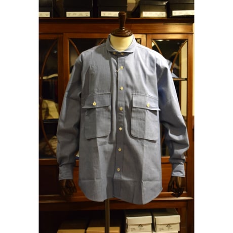 gorouta/ INDIGO ROUND COLLAR CPO ライトブルー