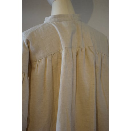 comm.arch.womens/ Antique Check Fly‐Front Blouse/ Dry Beige