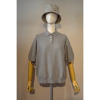 comm.arch.womens/ OG Slub Moss Stitch Polo S/S/ Silver Gray