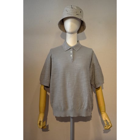 comm.arch.womens/ OG Slub Moss Stitch Polo S/S/ Silver Gray