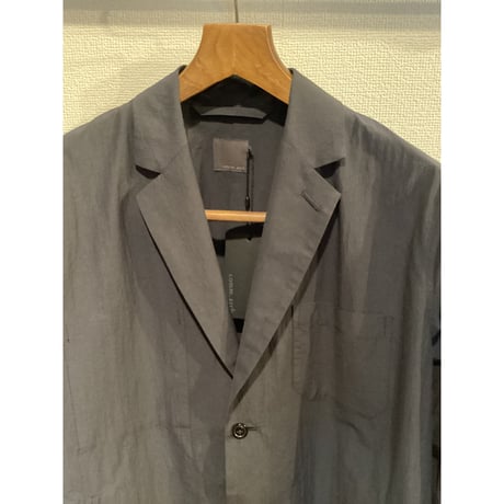 comm.arch./ Paper Like Lapeled Shirt Jacket/ Blue Hole