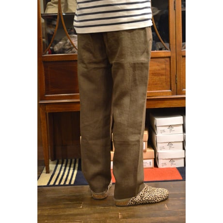 comm.arch./ Linen Easy Trousers/ Dk.Forest
