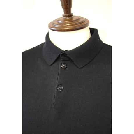 comm.arch./ Giza Cotton Knitted Polo S/S Blackout