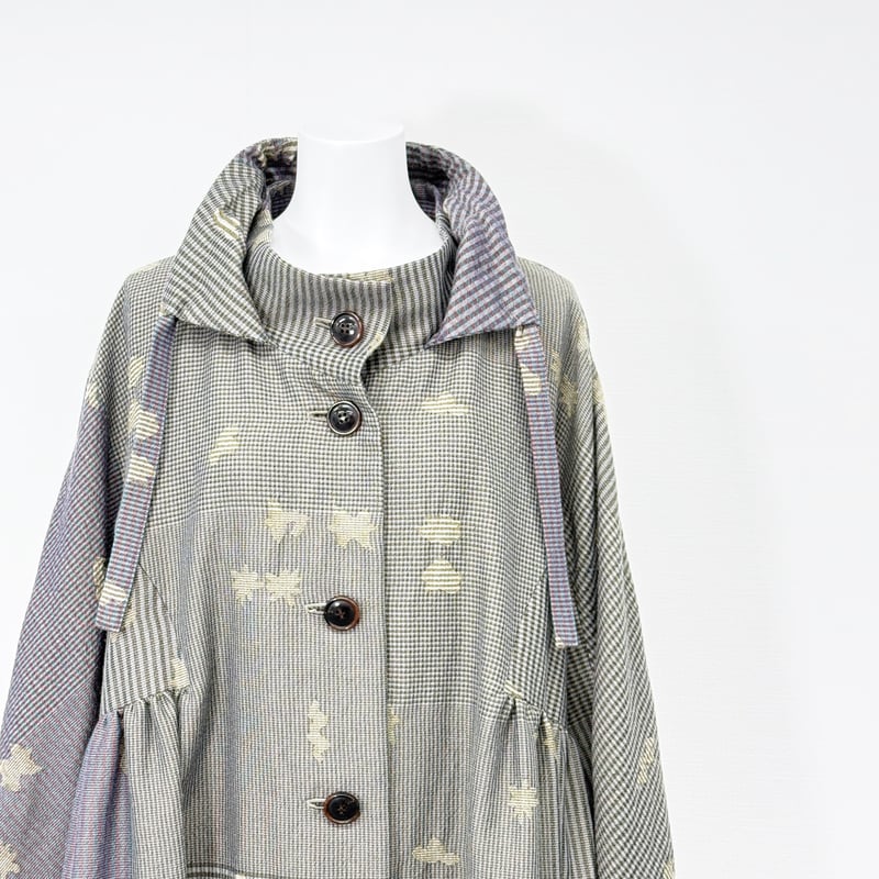 慈雨　ジウ　コットンリネンドット柄ジャケット[美品] 慈雨】フラワーカットコート (15222070） | 慈雨ONLINE POP-UP STORE