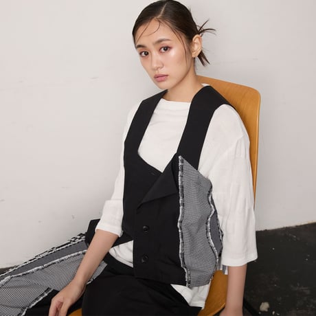 【SIDE-B】コンビネーションカットチェックベスト(15122426）