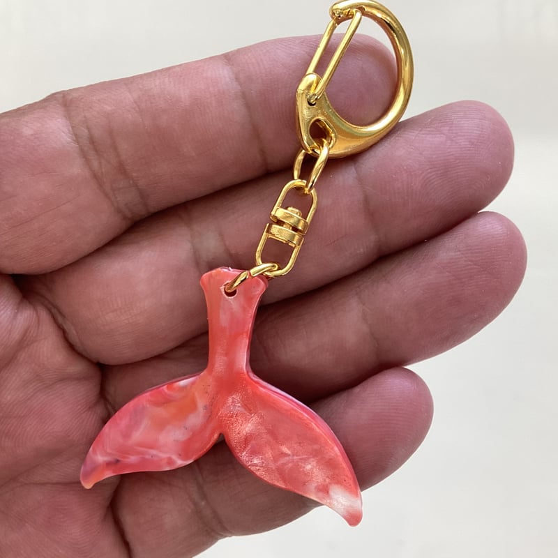 キーホルダー クジラ尾ヒレ 【レッド/オレンジ/ライトグリーン/ブルー