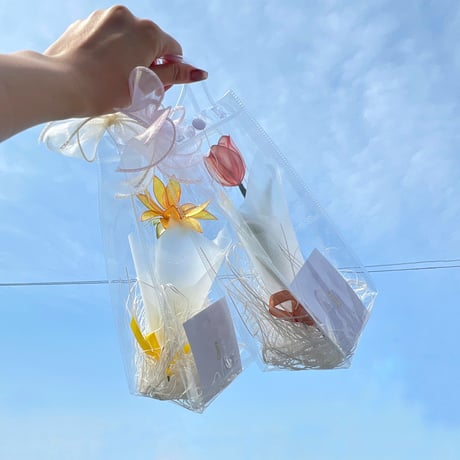 【クリアフラワーバッグ】1本専用/プレゼントにぴったり！そのまま飾れる 選べるお花