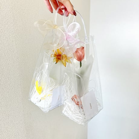 【クリアフラワーバッグ】1本専用/プレゼントにぴったり！そのまま飾れる 選べるお花