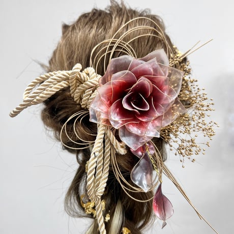 赤薔薇 「愛情」ヘッドドレス　6点セット　h4080