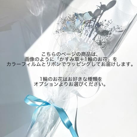 【オーダーブーケ】ギフトにおすすめ♡お好きな1輪とかすみ草の花束 b2043