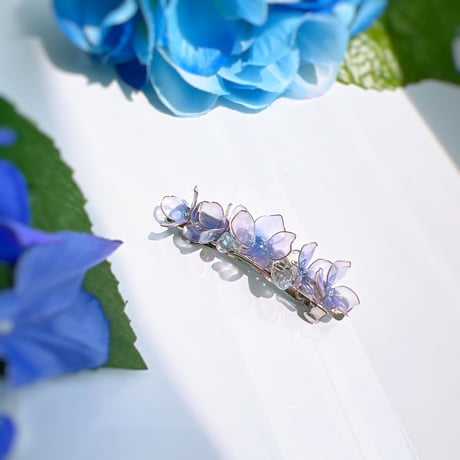 紫陽花 バレッタ h4001