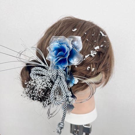 【お得な2点set】薔薇 「夢叶う」ヘッドドレス　6点セット＆薔薇の花びら（フック）　h4081&p1142