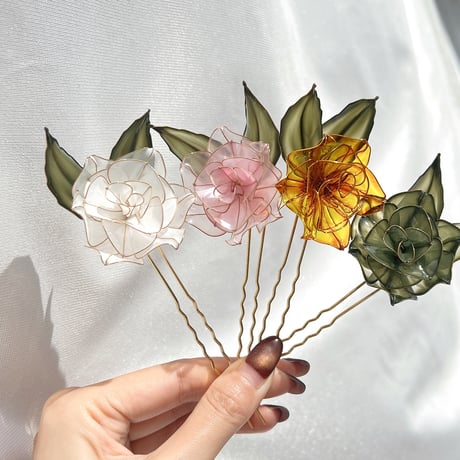 【在庫処分価格】薔薇のかんざし
