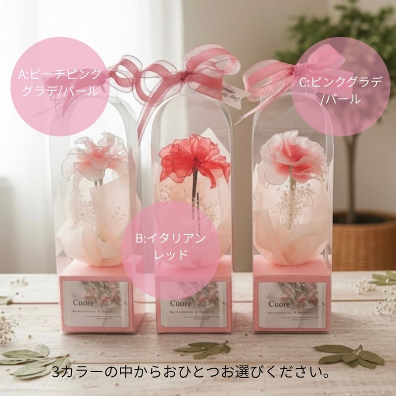 アルバム飾り　カーネーション　オーダー受付中です(^○^) 母の日】カーネーションのフラワーボックス b2059 | Cuore