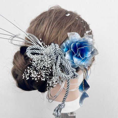 【お得な2点set】薔薇 「夢叶う」ヘッドドレス　6点セット＆薔薇の花びら（フック）　h4081&p1142